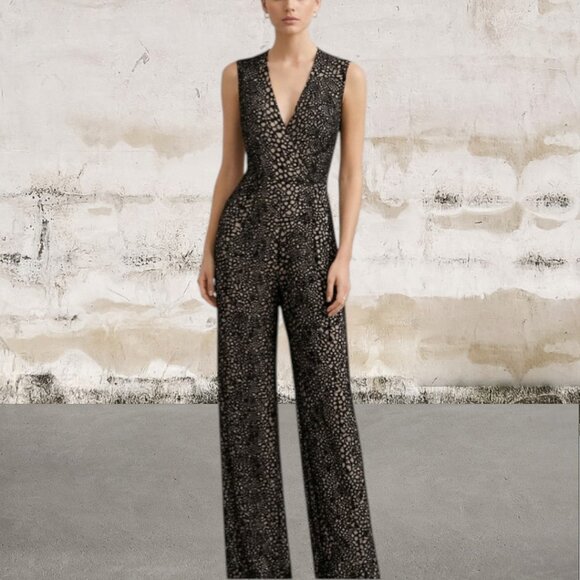 Tart Pants - Tart Black and White Stretch Jumpsuit with Pockets Size Medium